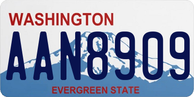 WA license plate AAN8909
