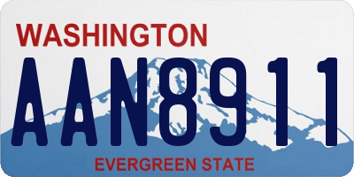 WA license plate AAN8911