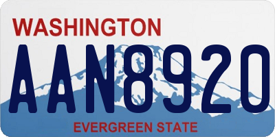 WA license plate AAN8920