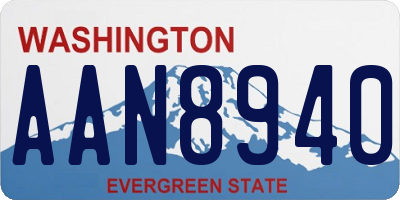WA license plate AAN8940