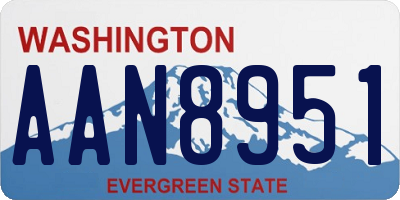 WA license plate AAN8951