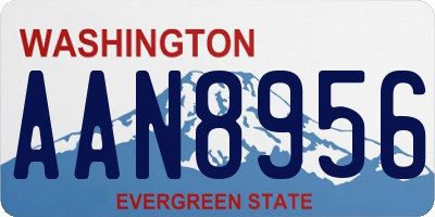 WA license plate AAN8956