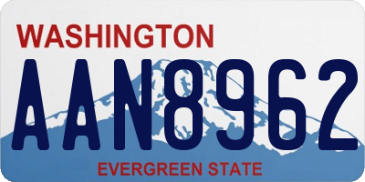 WA license plate AAN8962