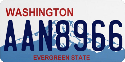 WA license plate AAN8966