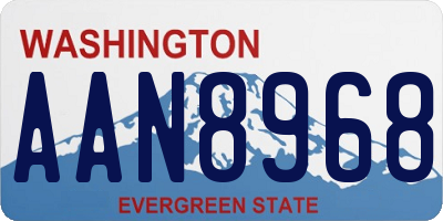 WA license plate AAN8968