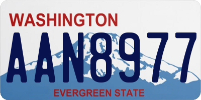 WA license plate AAN8977