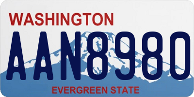 WA license plate AAN8980