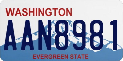 WA license plate AAN8981