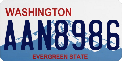 WA license plate AAN8986