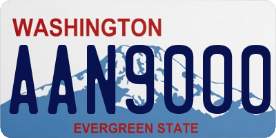 WA license plate AAN9000