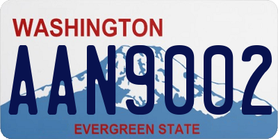 WA license plate AAN9002