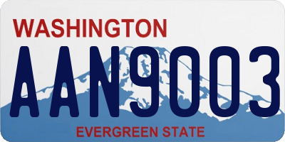 WA license plate AAN9003