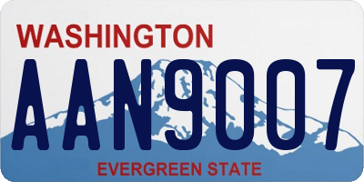 WA license plate AAN9007