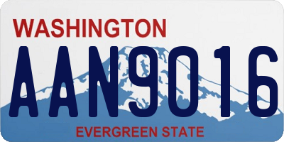 WA license plate AAN9016