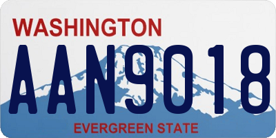 WA license plate AAN9018