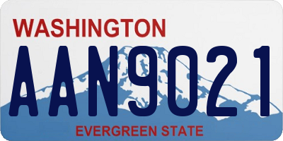 WA license plate AAN9021