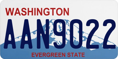 WA license plate AAN9022