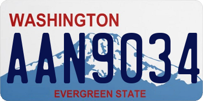 WA license plate AAN9034