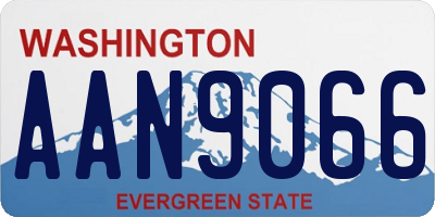 WA license plate AAN9066