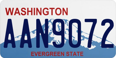 WA license plate AAN9072