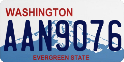 WA license plate AAN9076