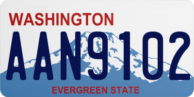 WA license plate AAN9102