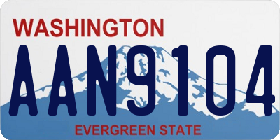 WA license plate AAN9104