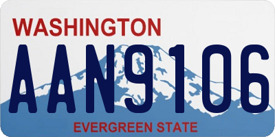 WA license plate AAN9106