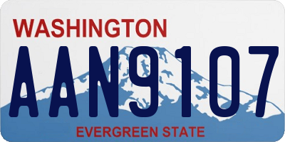 WA license plate AAN9107