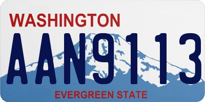 WA license plate AAN9113