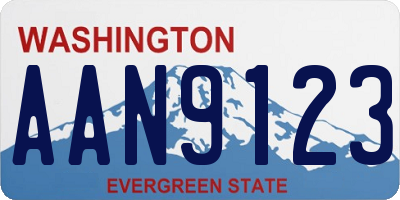 WA license plate AAN9123