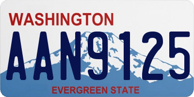 WA license plate AAN9125