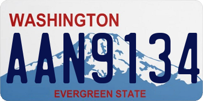 WA license plate AAN9134