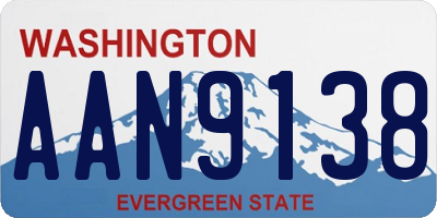 WA license plate AAN9138