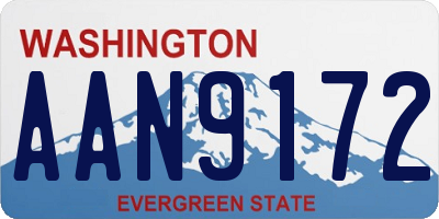 WA license plate AAN9172