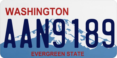 WA license plate AAN9189