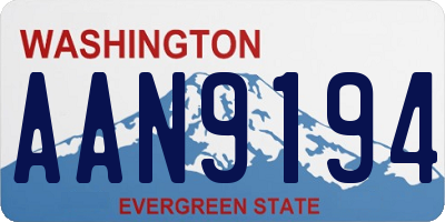 WA license plate AAN9194