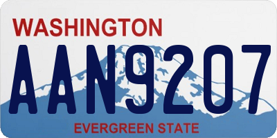 WA license plate AAN9207