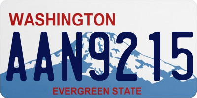 WA license plate AAN9215