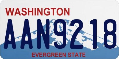 WA license plate AAN9218