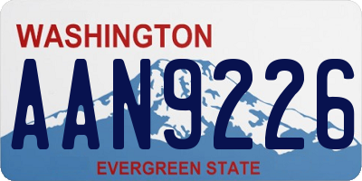 WA license plate AAN9226