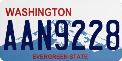 WA license plate AAN9228