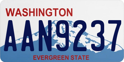 WA license plate AAN9237