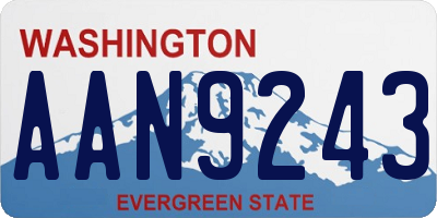 WA license plate AAN9243