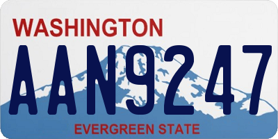 WA license plate AAN9247