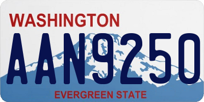 WA license plate AAN9250