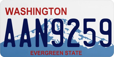 WA license plate AAN9259