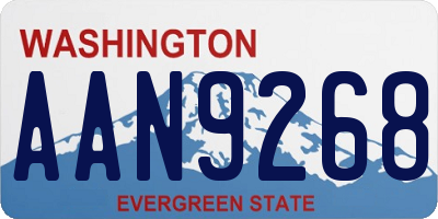 WA license plate AAN9268