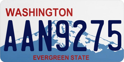 WA license plate AAN9275