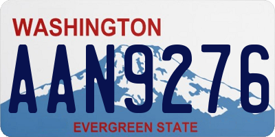WA license plate AAN9276